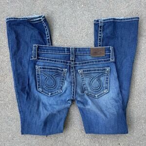 Big Star 25R Liv Boot Cut Blue Jeans Ripped Knee Stretch